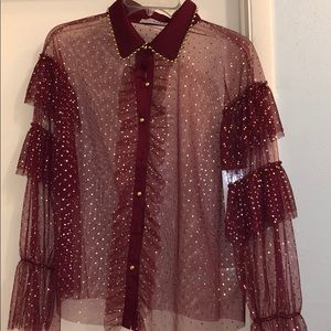Ms bling boutique see through shirt 👚